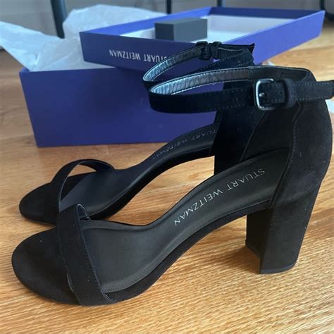 Stuart Weitzman Shoes Stuart Weitzman Nearly Nude Black Suede High Heel Sandal Poshmark