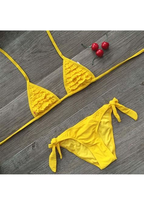 Sarı Kız Mayo Toprak Bebek Çocuk Mayo Biquini Infantil Mayolar Falbala Bikini Kız Yaş İçin