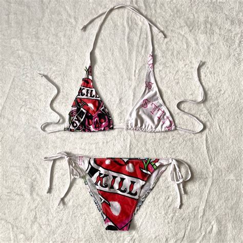 Ed Hardy Bikini Swimsuit S Y K Trashy Mcbling Grunge Goth Rock Punk Women S Fashion
