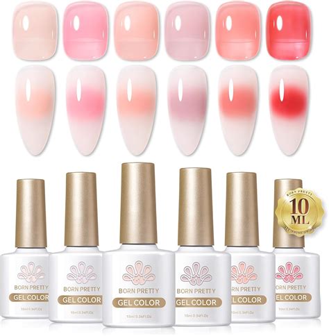 Born Pretty Jelly Gel Nail Polish Set Nude Pink Gel Polish Kit Sheer Milky Transparent U V Led