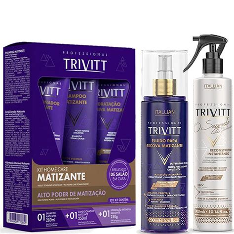 Matizante Bom E Barato - Kit Trivitt Matizante 5pçs:kit Home Care Martizante+ Fluido Matizante ...