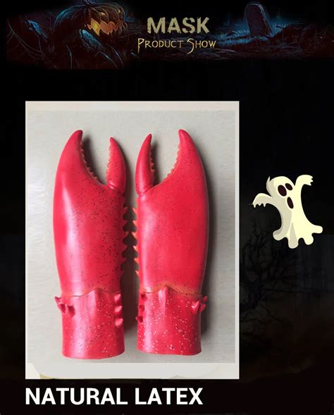 Hot Sale Latex Lobster Claw Hands Gloves Costume Accessory Halloween
