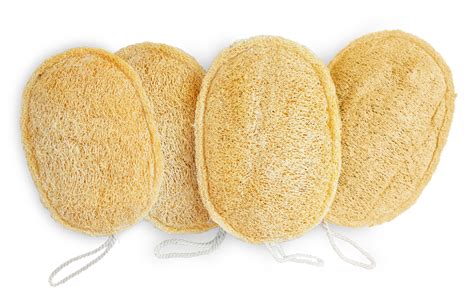 100 Natural Loofah Exfoliating Sponge 4 Pack Loofah