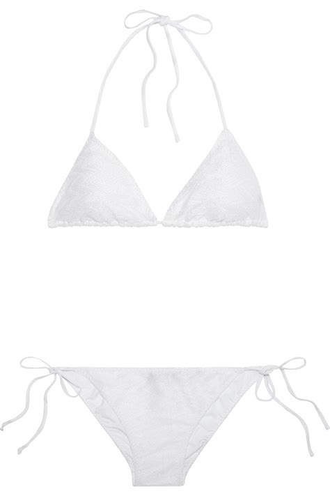 Buy Missoni Mare Crochet Knit Triangle Bikini White At Off Editorialist