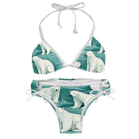 Polar Bear Detachable Sponge Adjustable Strap Bikini Set Two Pack Swimsuits For All Occasions
