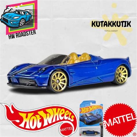 Jual Hot Wheels Mobil 17 Pagani Huayra Roadster Biru Lot F 2023 HW