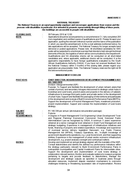 Annexure E National Treasury Pdf Financial Inclusion Urban Planning