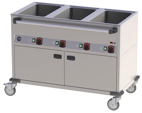 A S Gastro Bain Marie Wagen Fahrbar 3x GN 1 1 1250x700x900 Mm 230 V 36