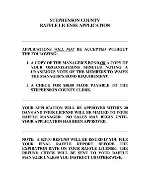 Fillable Online Co Stephenson Il A Raffle License Application