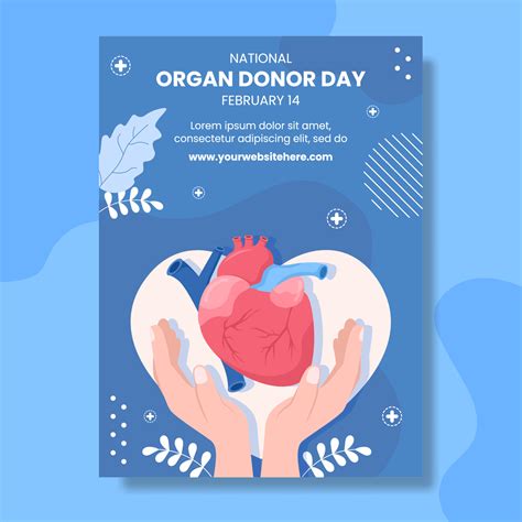 World Organ Donation Day Poster Flat Cartoon Hand Drawn Background