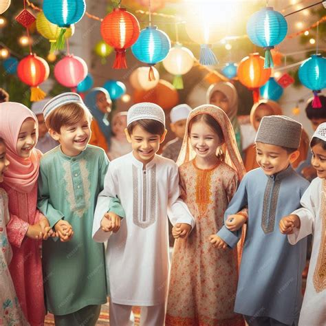 Premium Photo | Children in Traditional Eid Clothingg