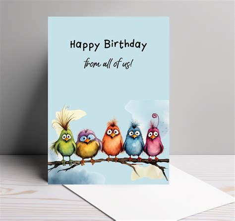 Co-worker Birthday Card, Birthday Card From All of Us, Happy Birthday ...