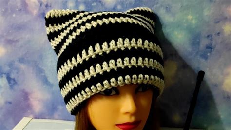 Шапка с ушками за два часа крючком. Шапочка для начинающих. - YouTube