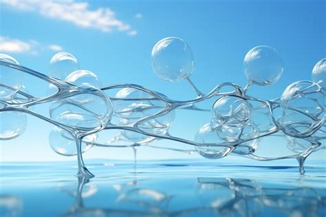 premium photo water scene floating objects  stylish form generative ai