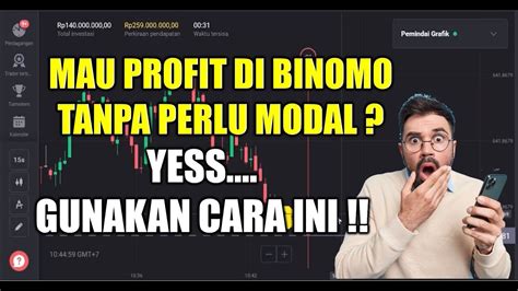 Binomo Terbaru Cara Profit Tanpa Modal Youtube