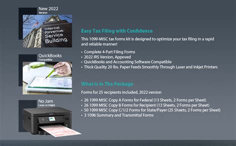 25 Pack 1099 Misc Forms 2022 4 Part 1099 Misc Tax Forms