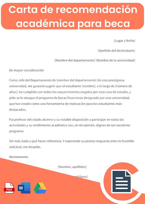 Carta Recomendacion Academica Beca Cartas De Recomendacion Ejemplo