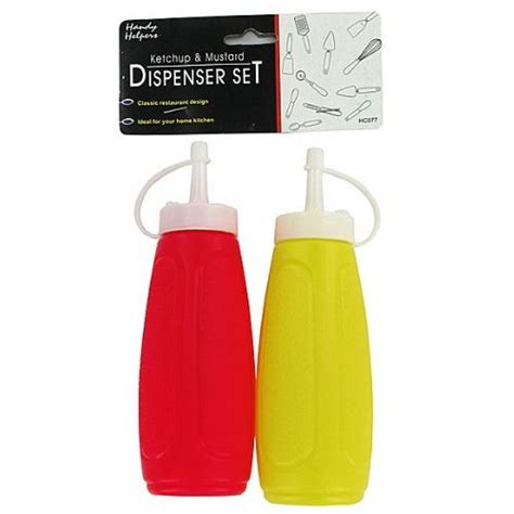 72 Units Of Restaurant Design Ketchup And Mustard Dispenser Set Plastic