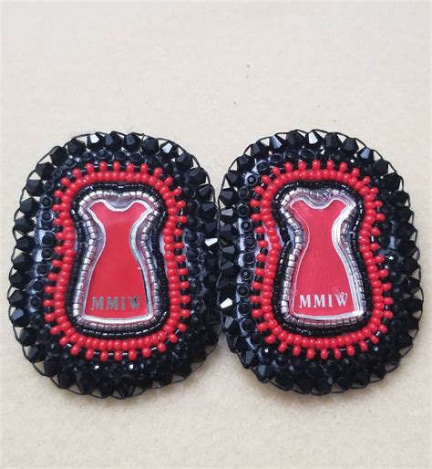 Mmiw Red Dress Beaded Earrings Etsy