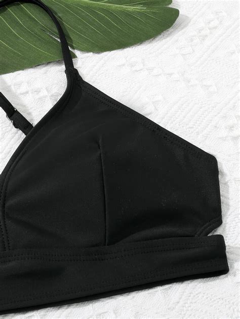 Shein Conjunto De Bikini De Corte Con Efecto Tie Dye Y Cruce De Tirantes Para Adolescentes Para