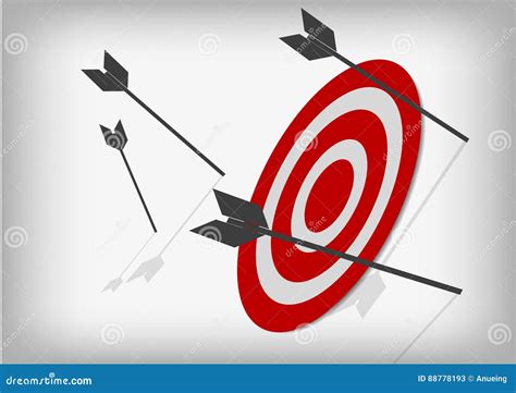 Archery Targets With Arrow Realistic Illustration On Transparent