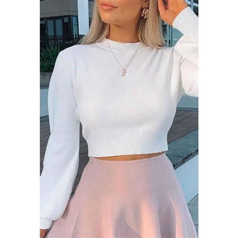 White Crop Knit In 2021 High Fashion Street Style Sweaters For Women Casual Pullover