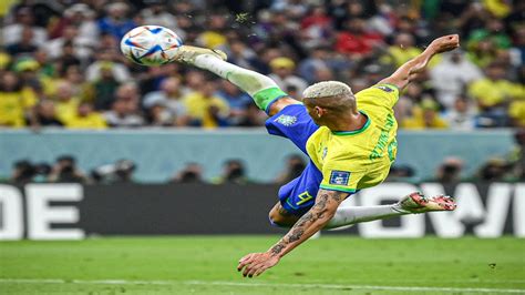 fifa world cup  brazils richarlison scores  stunning bicycle