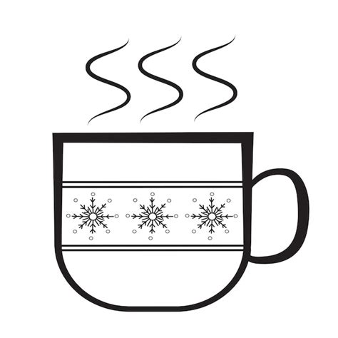 Premium Vector Cute Winter Mug With Hot Drinks In Doodle Style