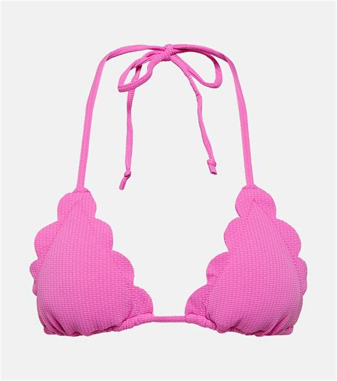 Broadway Scalloped Triangle Bikini Top In Pink Marysia Mytheresa