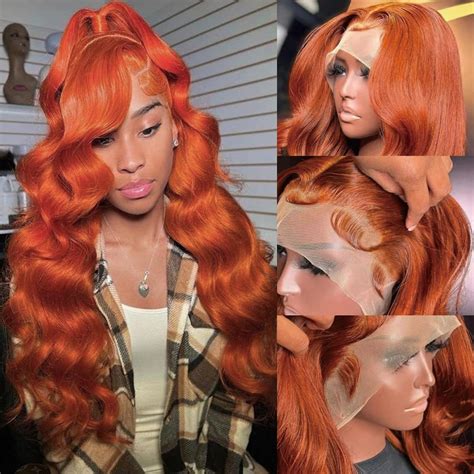 Amazon Hevgf Inch Ginger Lace Front Wigs Human Hair Ginger