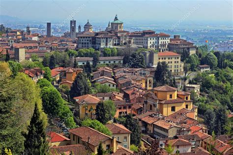 View At Old Town Citta Alta Of Bergamo From San Vigilio Hill Bergamo