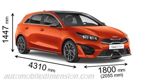 Dimensions Of Kia Cars Showing Length Width And Height