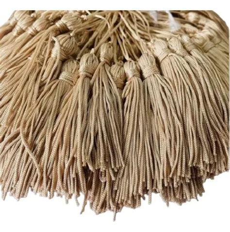 Franjas Pingente Nude café Leite Tassel Seda Parcelamento sem juros