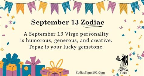 September 13 Zodiac Is Virgo, Birthdays And Horoscope - ZodiacSigns101