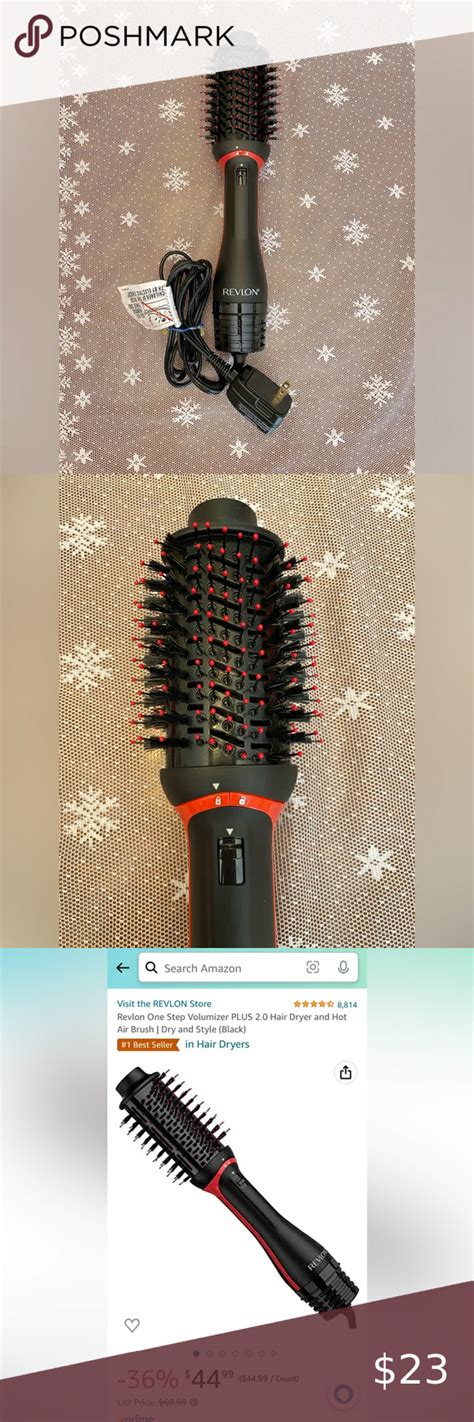 Revlon One Step Volumizer Plus Hair Dryer Hot Air Brush Dry Style Black Revlon Hair