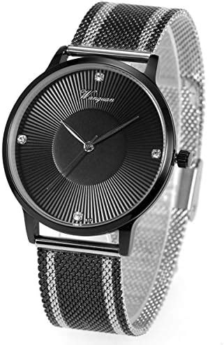 SIBOSUN Wrist Watch Men Ultra Thin Mesh Stainless Steel Band Japanese