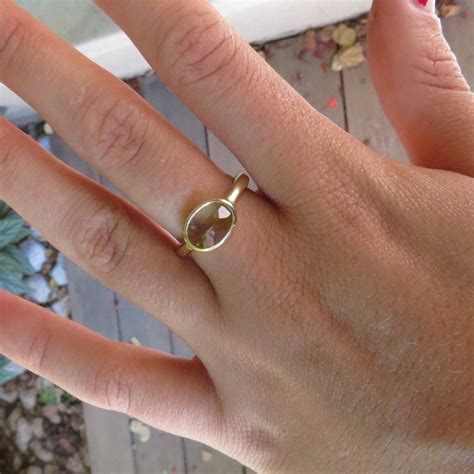 Cabochon 14k Gold Ring Solid Gold Ring For A Woman Yellow Etsy