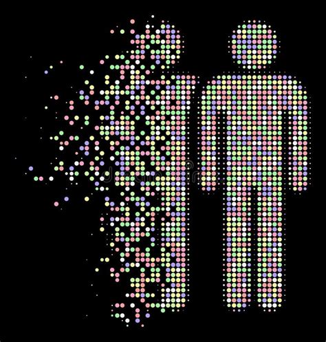 Soft Moving Pixelated Halftone Gay Couple Icon Stock Vector Illustration Of Disappear Figures