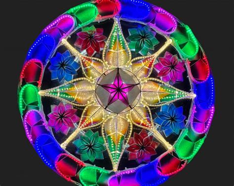 led rainbow tala  ring capiz parol philippines christmas lantern