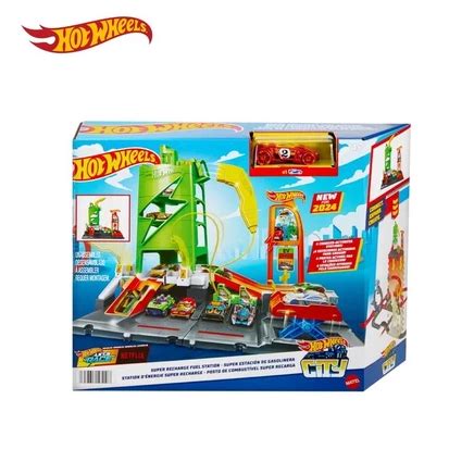 Jual Terbest Seller Murah Hot Wheels City Super Recharge Fuel Station Mainan Trek Mobil Balap