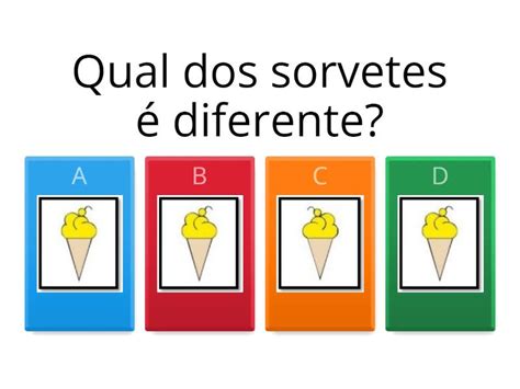 Encontre O Diferente - Atenção - Encontre o diferente - Questionário