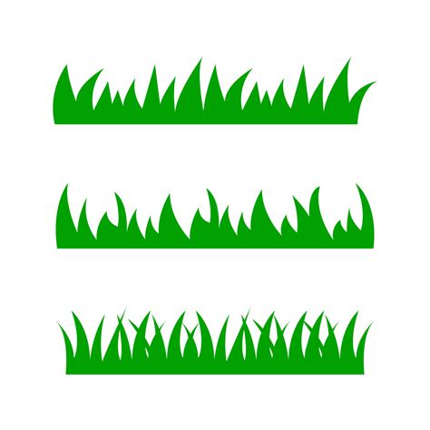set  grass green grass  white background cartoon lawn pattern