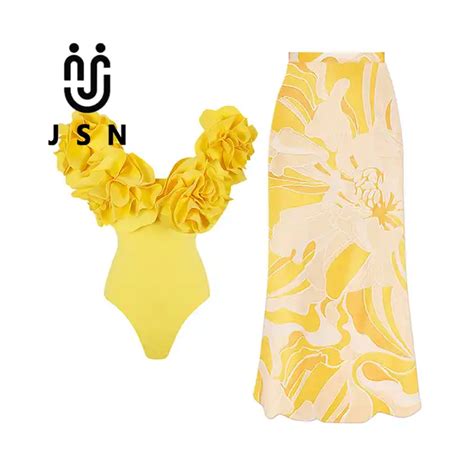 JSN 3D Flower Tube Top Bikini High End Swimwear