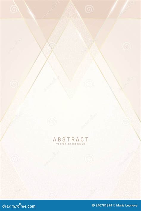 Vector Abstract Shiny Luxury Background In Light Soft Nude Colors With Golden Lines Glitter And