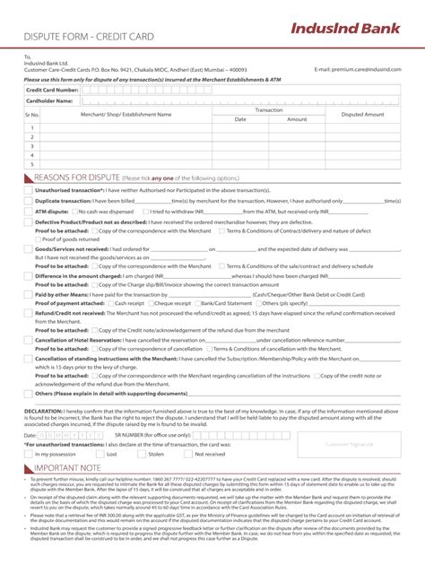 Indusind Bank Dispute Form Fill Out Sign Online Dochub