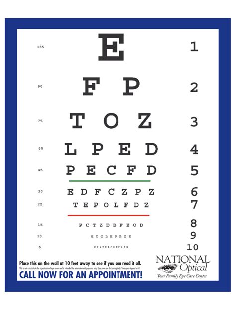 Printable Eye Chart For Vision Test