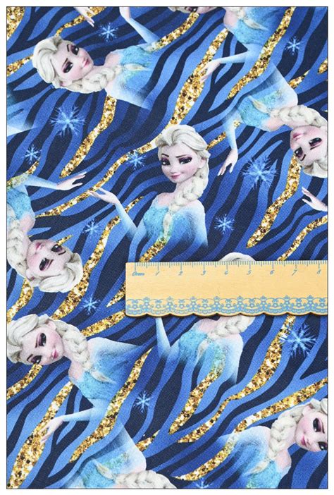 Disney Princess Elsa Frozen Fabric Cotton Cartoon Fabric Etsy