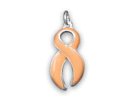 Uterine Cancer Peach Ribbon Charms for Fundraising Jewelry - Etsy