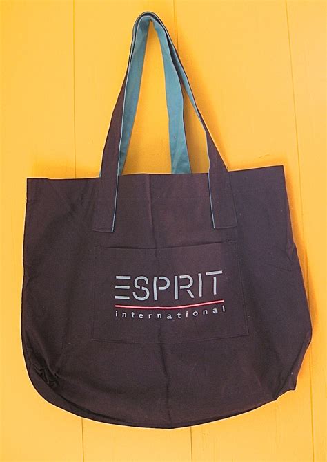 Vintage 90s Esprit Bagcanvas Tote Baglarge Cotton Esprit