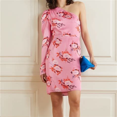 Les Reveries Dresses Les Rveries Onesleeve Floralprint Mattesatin